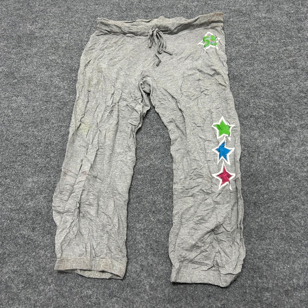 Mix & Co. Joggers Womens Size L Gray Star Graphic Drawstring Casual Sweatpants